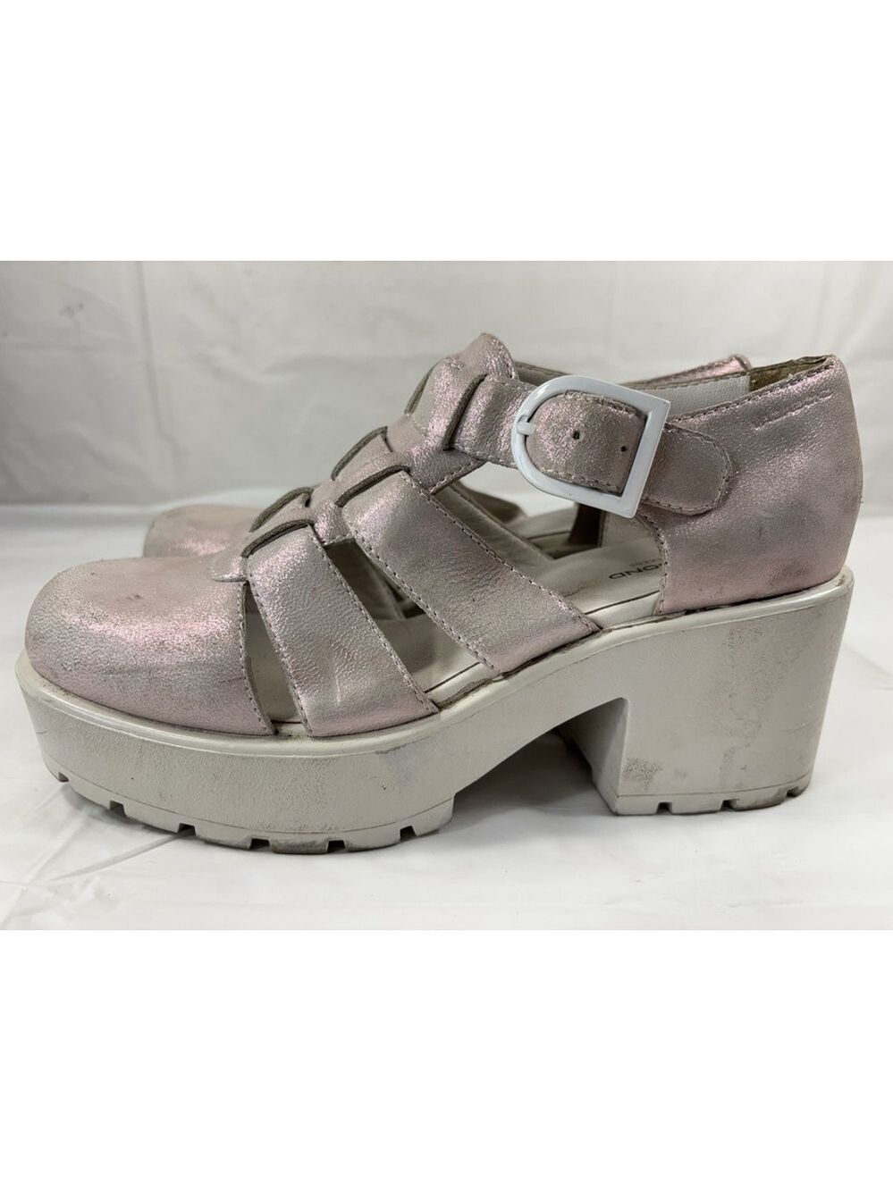 Vagabond Dioon Milkshake Sparkly Pink Leather Heeled shoes size 7.5-8